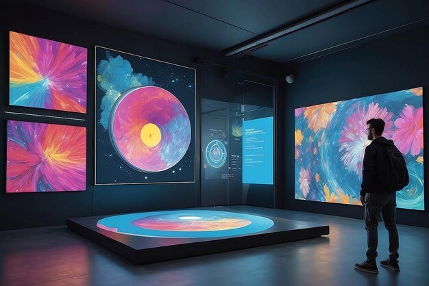 High lumen projector mapping visuals on a screen